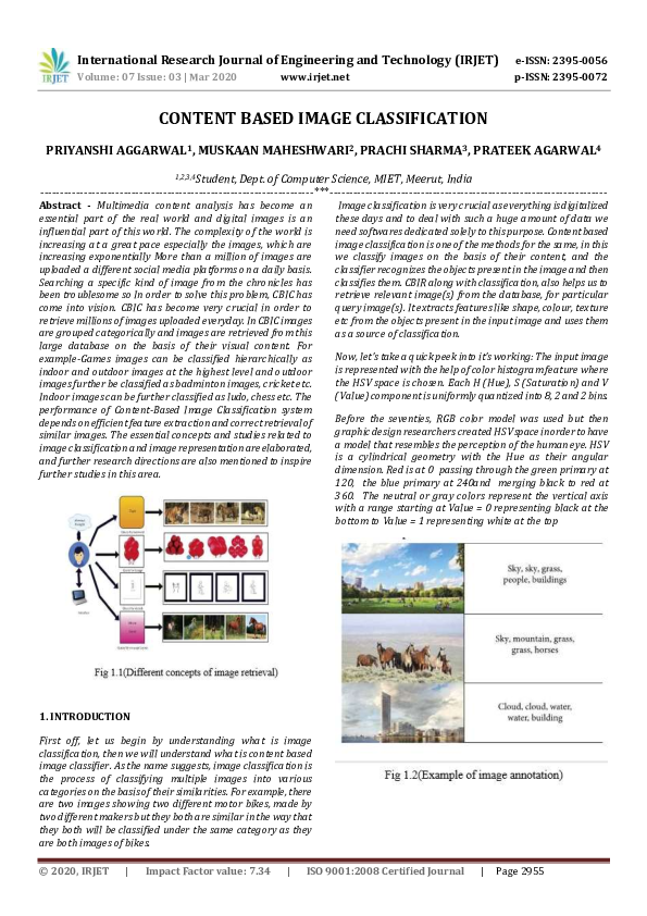 (PDF) IRJET- CONTENT BASED IMAGE CLASSIFICATION