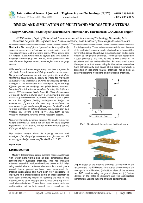(PDF) IRJET- DESIGN AND SIMULATION OF MULTIBAND MICROSTRIP ANTENNA
