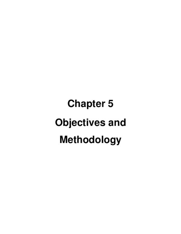 (PDF) Chapter 5 Objectives and Methodology