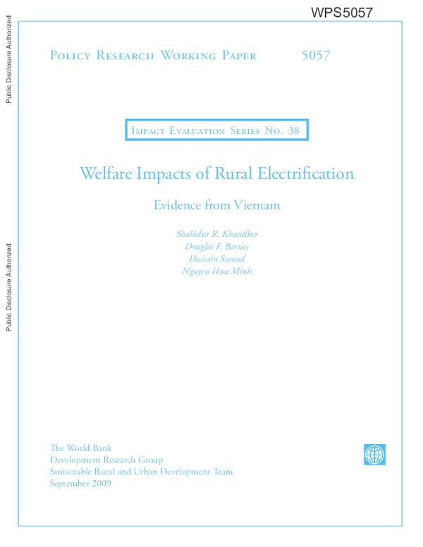 (PDF) Welfare Impacts of Rural Electrification Evidence from Vietnam