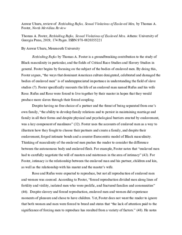 (PDF) Rethinking rufus review