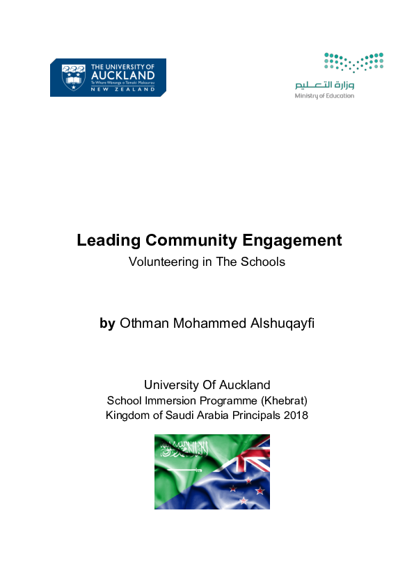 (PDF) Leading Community Engagement Volunteering in The Schools