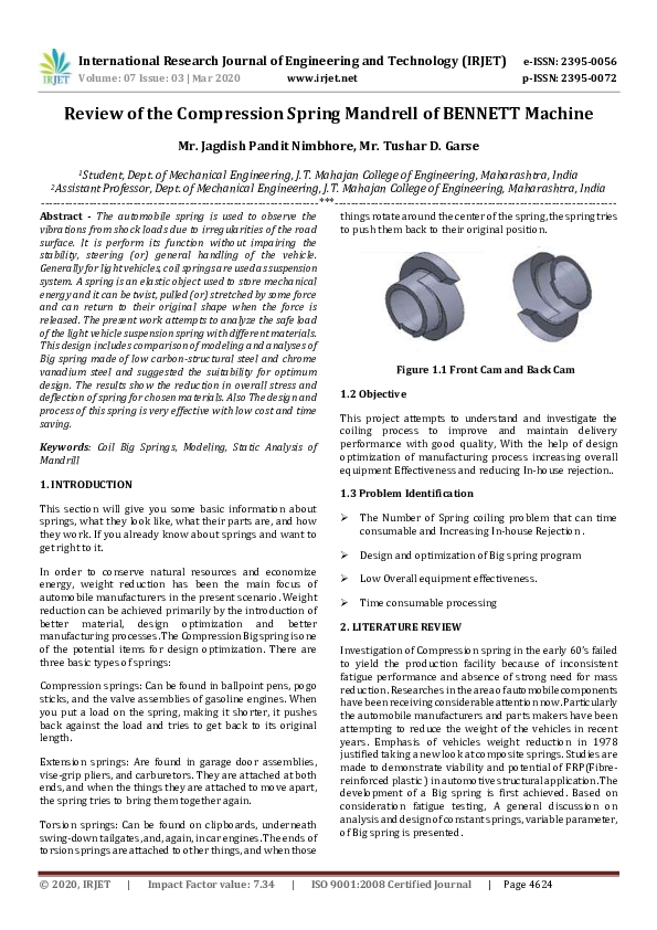 (PDF) Review of the Compression Spring Mandrell of BENNETT Machine