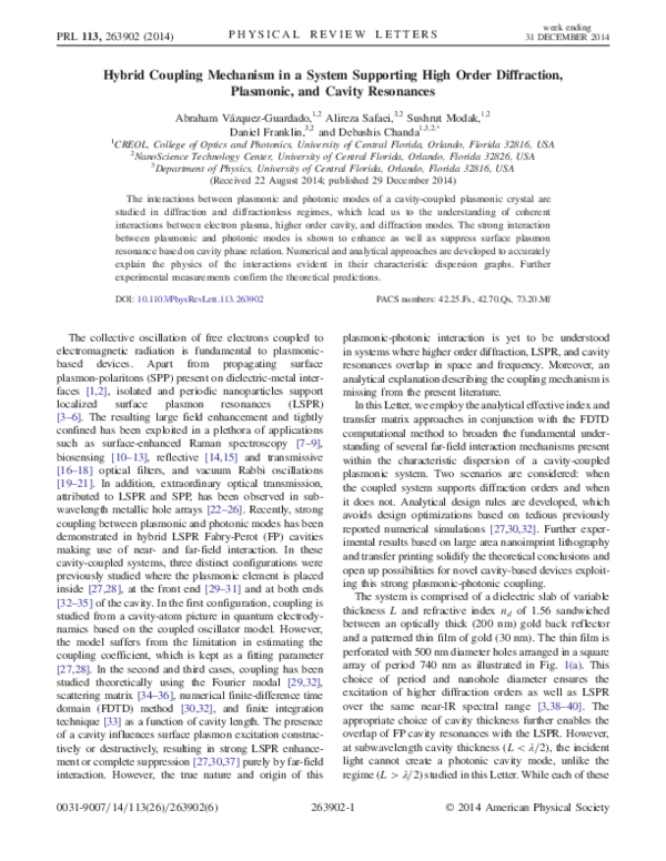 (PDF) Hybrid Coupling Mechanism in a System Supporting High Order ...