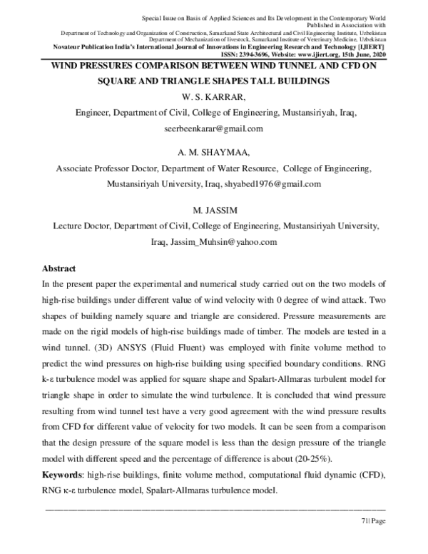 (PDF) WIND PRESSURES COMPARISON BETWEEN WIND TUNNEL AND CFD ON SQUARE ...
