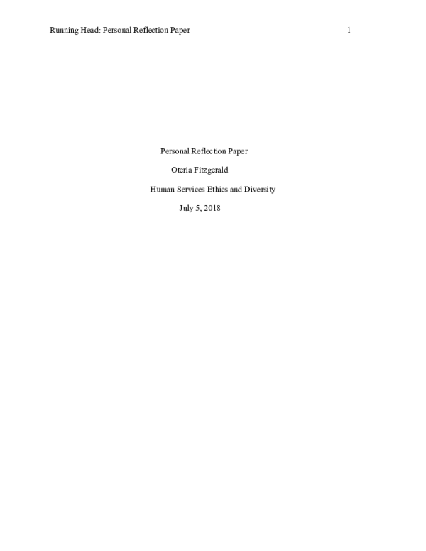(DOC) Personal Reflection Paper