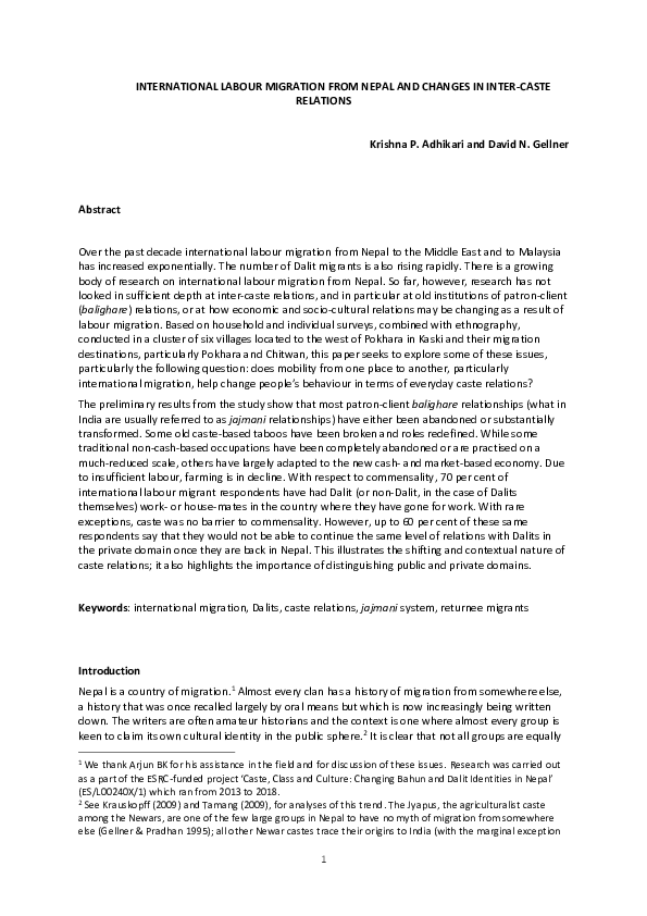 Causes of migrant labour picture