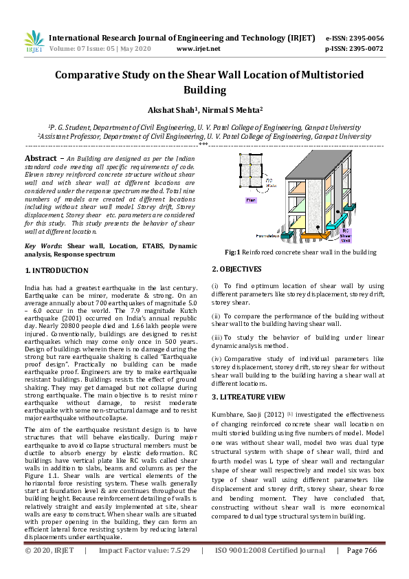 (PDF) IRJET- Comparative Study on the Shear Wall Location of ...