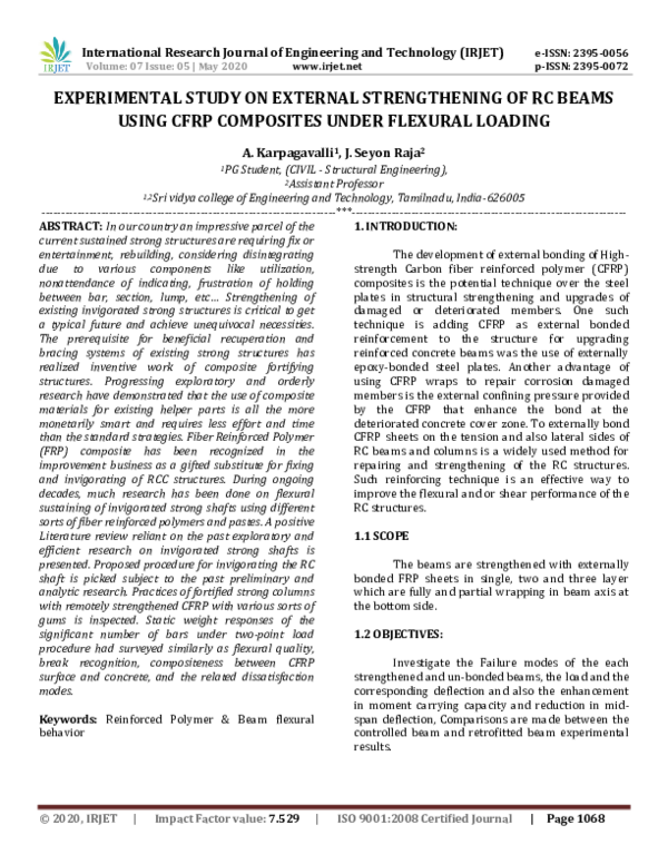 (PDF) IRJET- EXPERIMENTAL STUDY ON EXTERNAL STRENGTHENING OF RC BEAMS ...