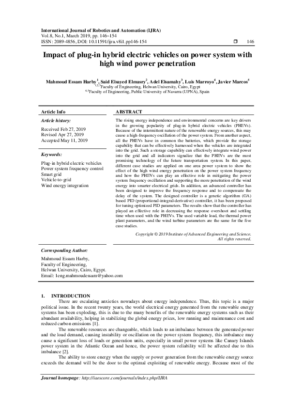 (PDF) Impact of plug-in hybrid electric vehicles on power system with ...