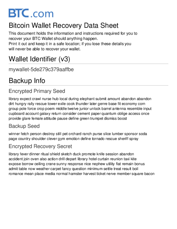 (PDF) Bitcoin Wallet Recovery Data Sheet unknow skilling Academia.edu