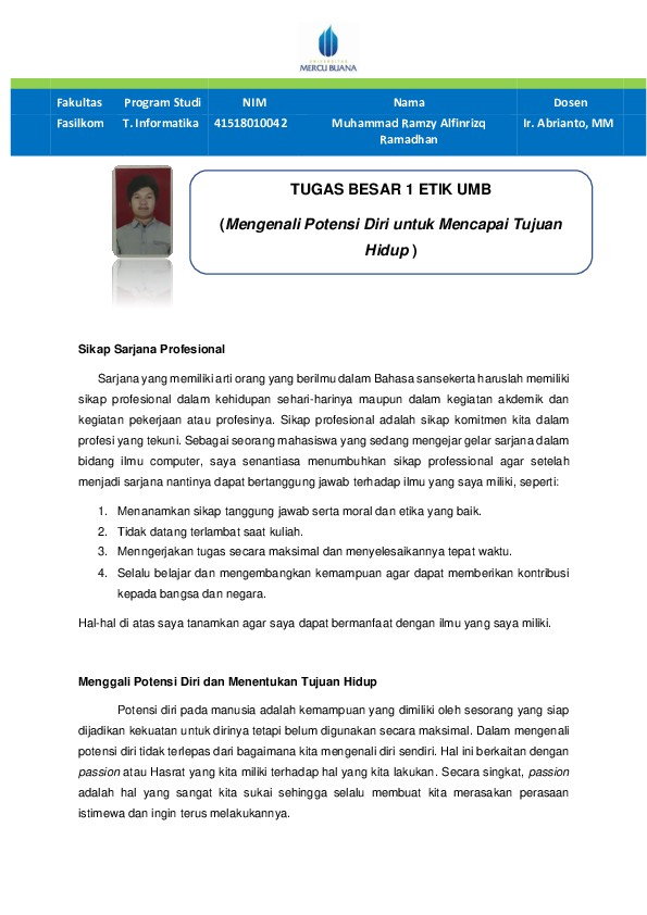 Pdf Mengenali Potensi Diri Untuk Mencapai Tujuan Hidup Muhammad Ramzy Alfinrizq Ramadhan And Ir Abrianto Mm Academia Edu