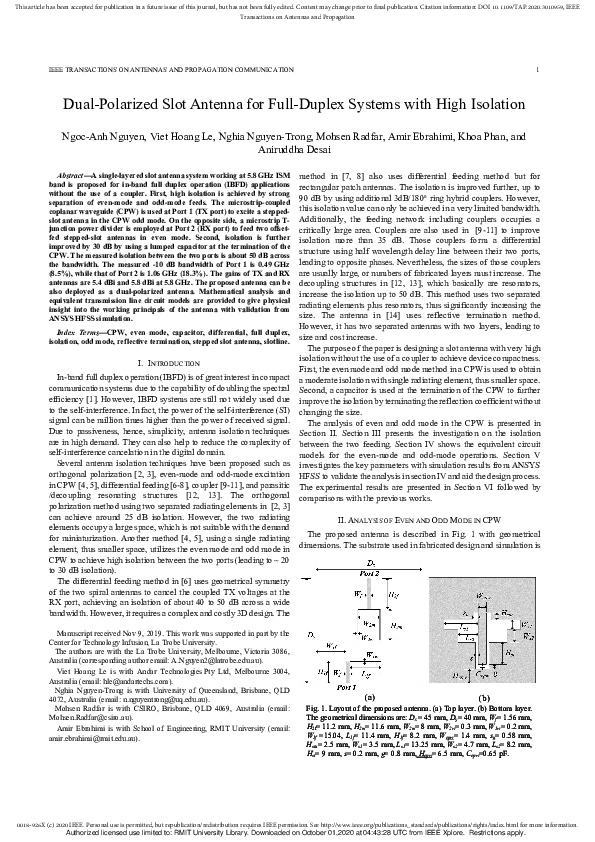 (PDF) Transactions on Antennas and Propagation IEEE TRANSACTIONS ON ANTENNAS AND PROPAGATION
