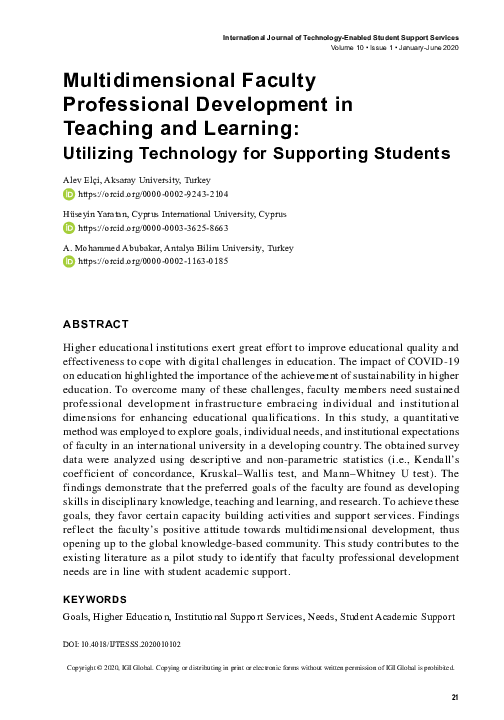 (PDF) Multidimensional Faculty Professional Development in Teaching and ...