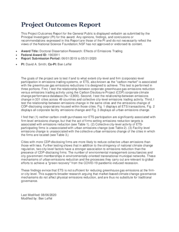 (PDF) Leffel NSF 1903911 Project Outcomes Report: Doctoral Dissertation ...