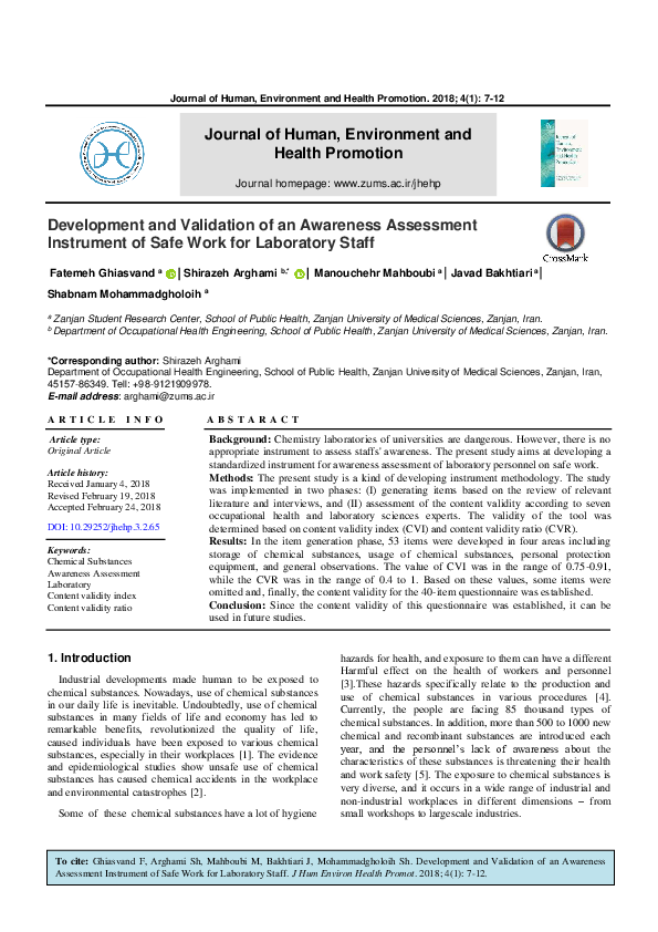 (PDF) Development and Validation of an Awareness Assessment Instrument ...