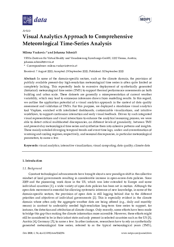 (PDF) Visual Analytics Approach to Comprehensive Meteorological Time ...