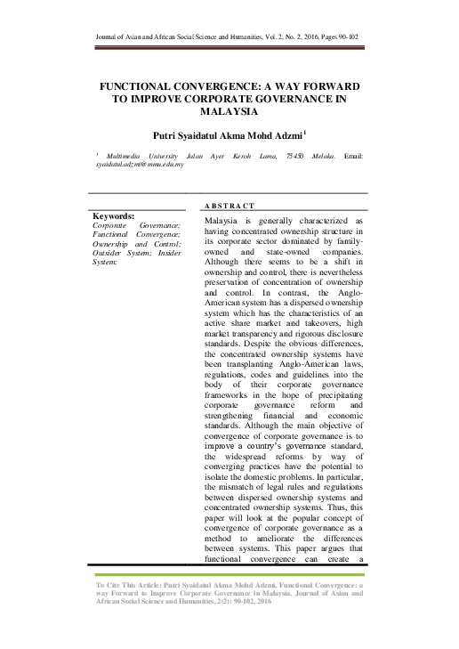 (PDF) FUNCTIONAL CONVERGENCE: A WAY FORWARD TO IMPROVE CORPORATE ...