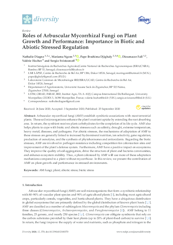 (PDF) diversity Roles of Arbuscular Mycorrhizal Fungi on Plant Growth ...