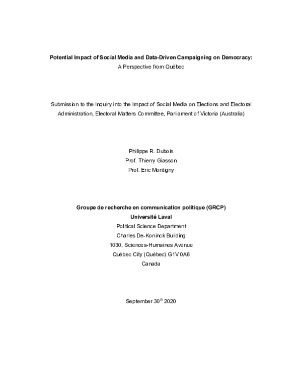 (PDF) Potential Impact of Social Media and Data-Driven Campaigning on ...