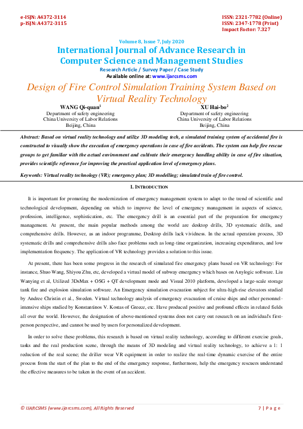 (PDF) Design of Fire Control Simulation Training System Based on ...