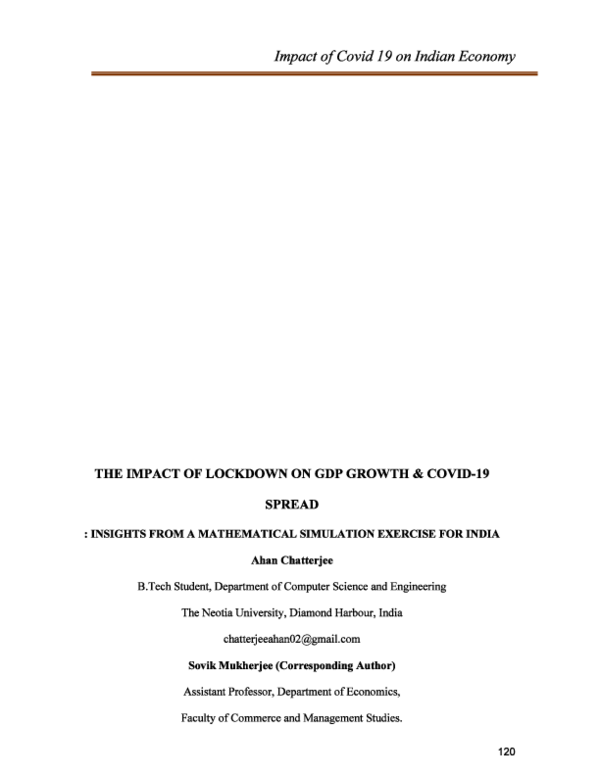 (PDF) The Impact of Lockdown on GDP Growth & COVID-19 Spread: Insights ...