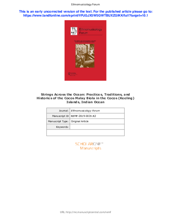 Malay Music Research Papers Academia Edu