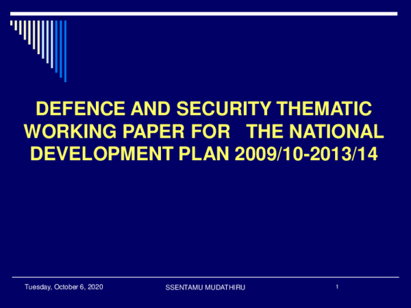 (PDF) Defense and Security Thematic Working Paper for National ...