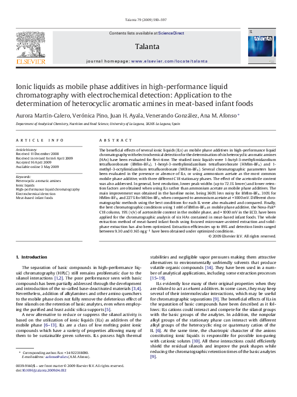 (PDF) Ionic liquids as mobile phase additives in high-performance ...
