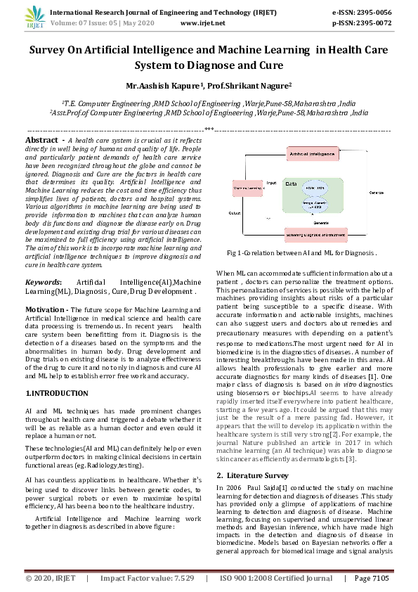 (PDF) IRJET- Survey On Artificial Intelligence and Machine Learning in ...