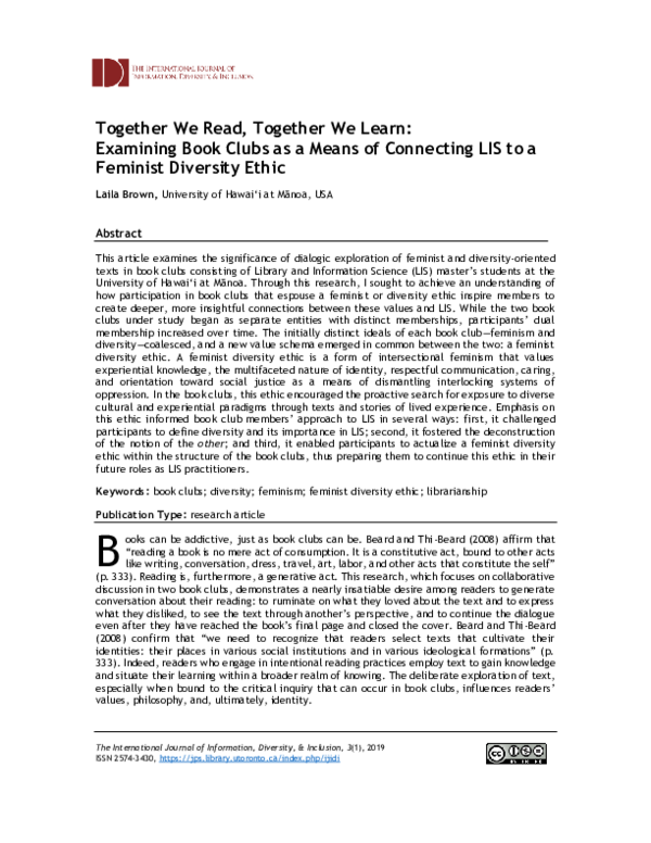 (PDF) Together We Read, Together We Learn: Examining Book Clubs as a ...