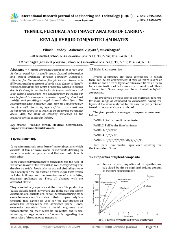 (PDF) IRJET TENSILE, FLEXURAL AND IMPACT ANALYSIS OF CARBON KEVLAR
