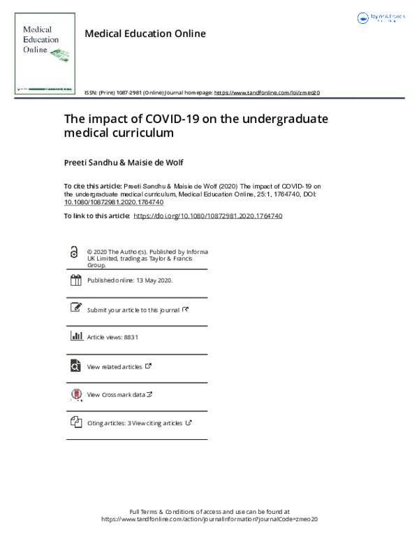 (PDF) The impact of COVID-19 on the undergraduate medical curriculum ...