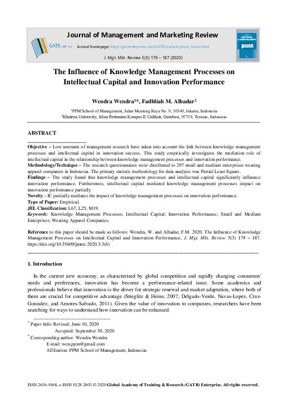(PDF) The Influence of Knowledge Management Processes on Intellectual ...