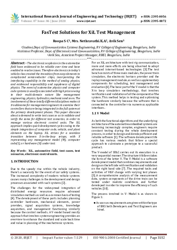 (PDF) FasTest Solutions for XiL Test Management