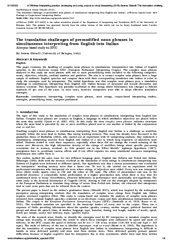 (PDF) The translation challenges of premodified noun phrases in ...
