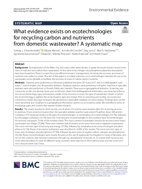 (PDF) What evidence exists on ecotechnologies for recycling carbon and ...