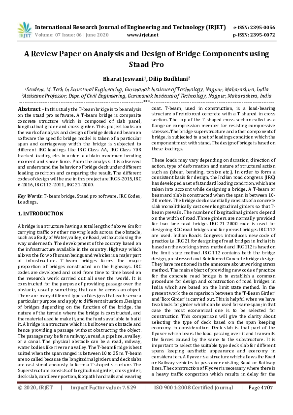 (PDF) IRJET- A Review Paper on Analysis and Design of Bridge Components ...