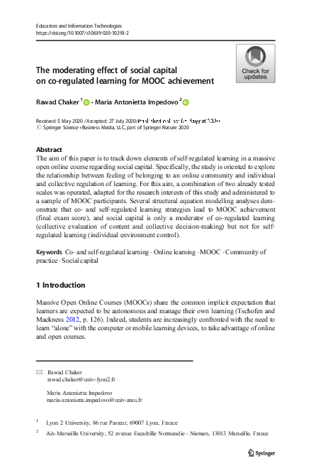 (PDF) The moderating effect of social capital on co-regulated learning ...