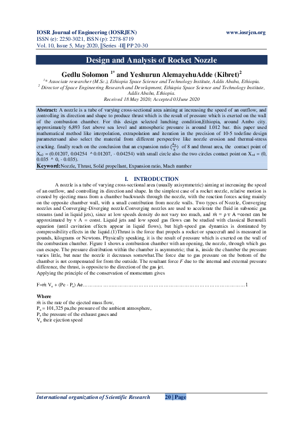 (PDF) Design and Analysis of Rocket Nozzle