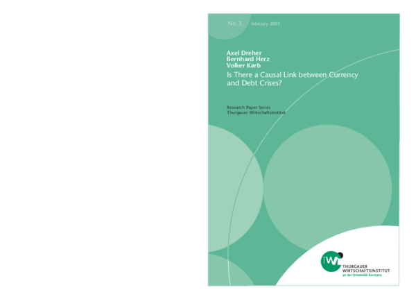 (PDF) Is there a causal link between currency and debt crises?