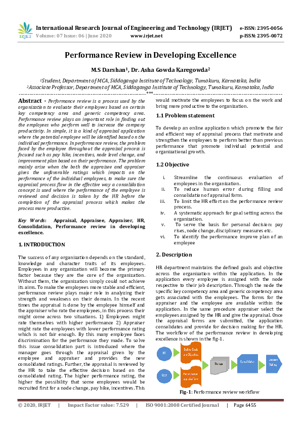 (PDF) Performance Review in Developing Excellence