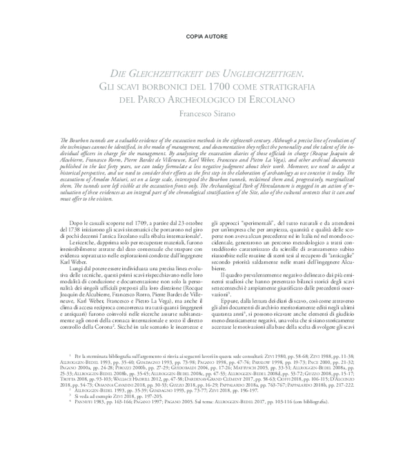 (PDF) DIE GLEICHZEITIGKEIT DES UNGLEICHZEITIGEN. GLI SCAVI BORBONICI