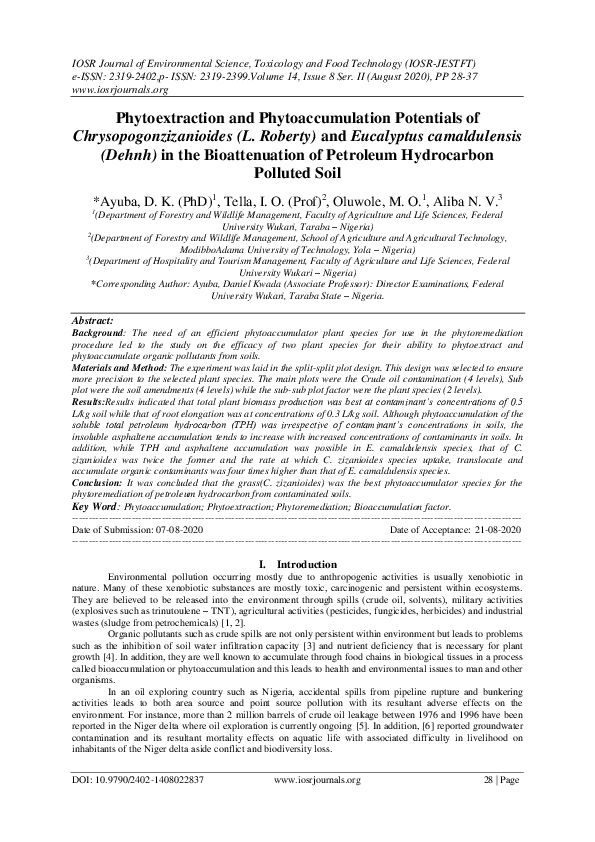 (PDF) Phytoextraction and Phytoaccumulation Potentials of ...