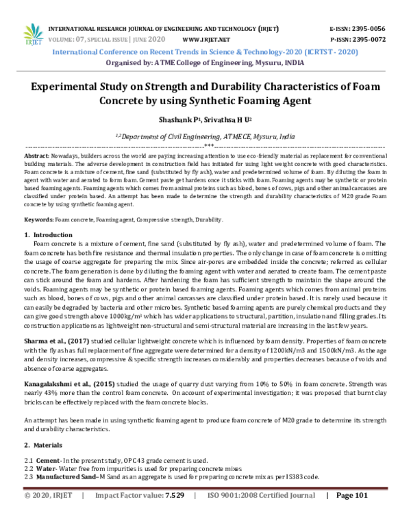 (PDF) IRJET- Experimental Study on Strength and Durability ...