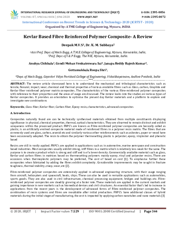 Pdf Irjet Kevlar Based Fibre Reinforced Polymer Composite A Review Pdf Irjet Kevlar Based Fibre Reinforced Polymer Composite A Review