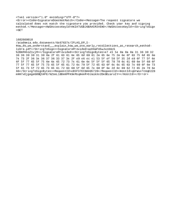 (PDF) How do we understand and explain how we use early recollections ...
