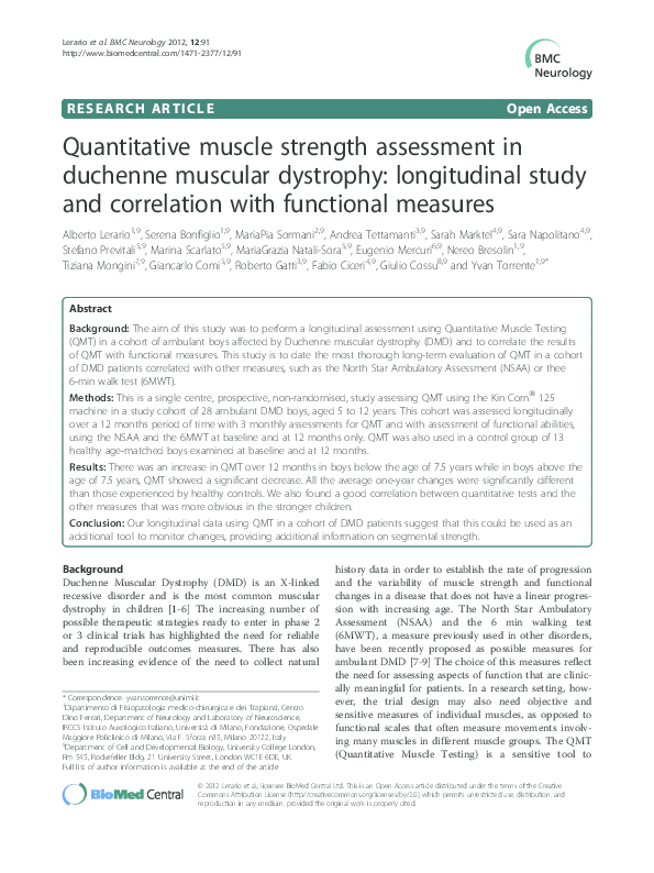 (PDF) Quantitative muscle strength assessment in duchenne muscular ...