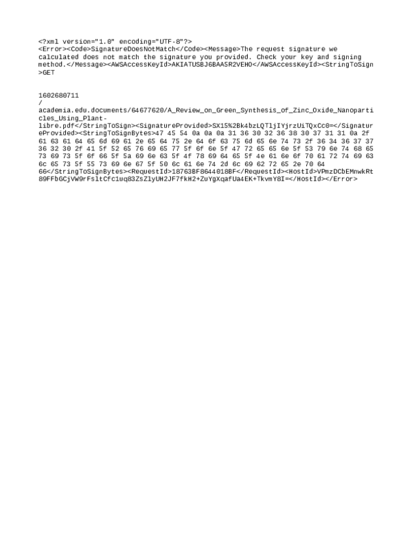 (PDF) A Review on Green Synthesis of Zinc Oxide Nanoparticles Using ...