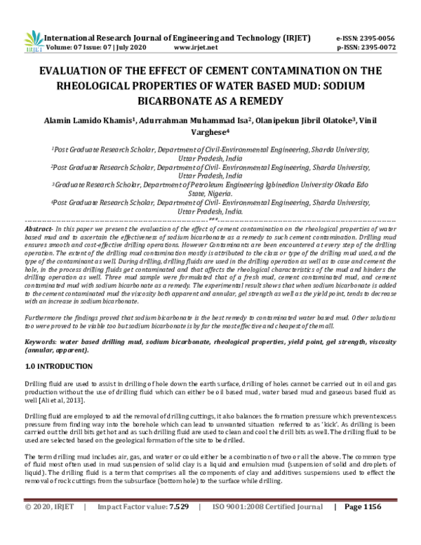 (PDF) IRJET- EVALUATION OF THE EFFECT OF CEMENT CONTAMINATION ON THE ...